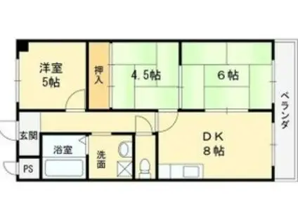 松岡マンション(3DK/1階)の間取り写真