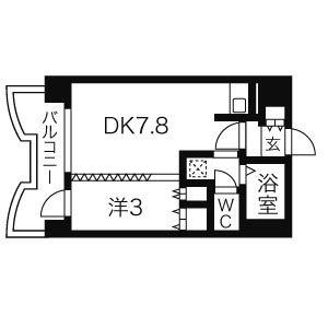 札幌ビオス館(1K/11階)の間取り写真