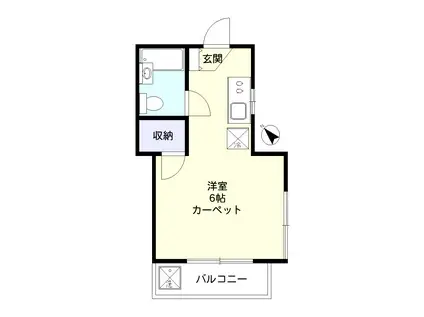 フローラルガーデン(1K/2階)の間取り写真