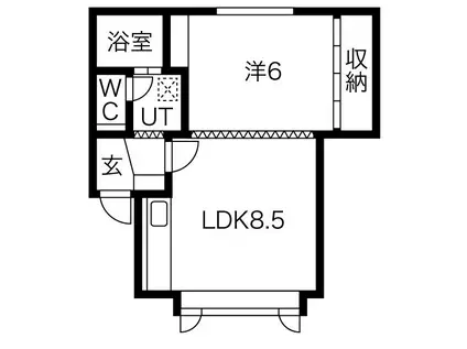 プラザスズ東札幌(1LDK/2階)の間取り写真