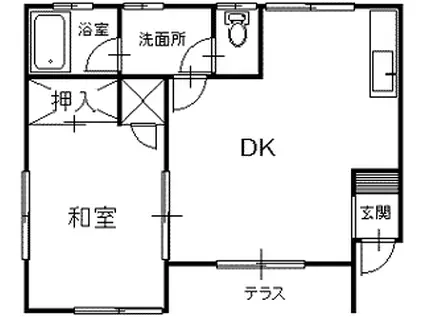 リバーヴィレッヂ(1LDK/1階)の間取り写真