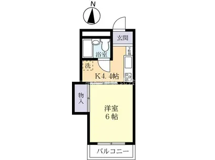 東石川ハイツ(1K/1階)の間取り写真