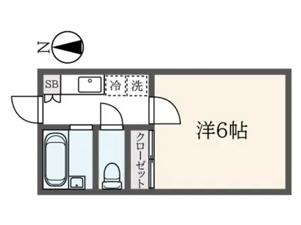 オメガパレス菊名6丁目(1K/1階)の間取り写真