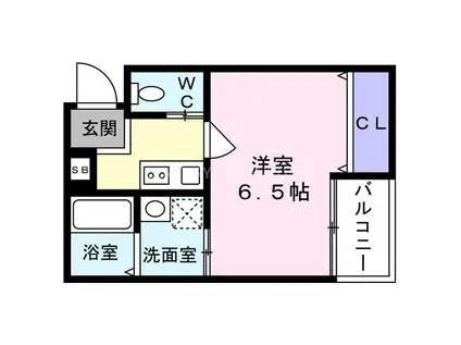 1ER つばきⅡ(1K/1階)の間取り写真