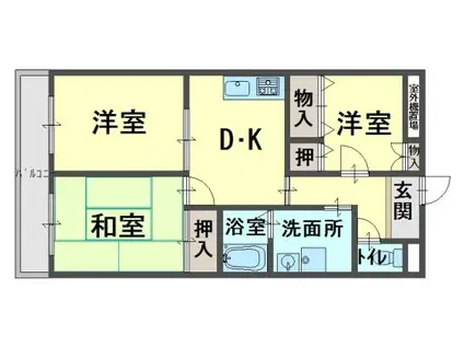 パストラーレ久米田(3DK/5階)の間取り写真