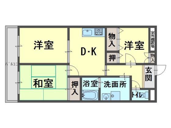 パストラーレ久米田(3DK/6階)の間取り写真