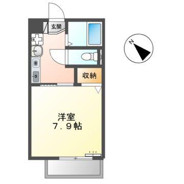 サープラス大庭(1K/1階)の間取り写真