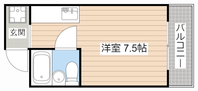 シャトレービル(ワンルーム/4階)の間取り写真