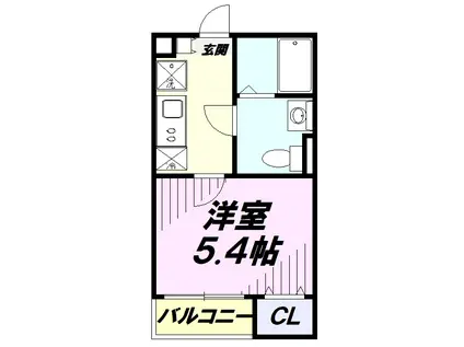 エクセラン所沢(1K/3階)の間取り写真