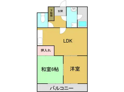 KAKUOZAN 358(2LDK/2階)の間取り写真