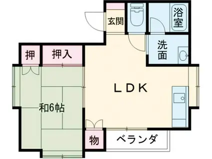 三竹アメニティハウスCR(1LDK/1階)の間取り写真