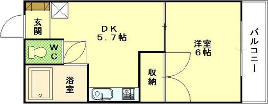 メゾンドール白島(1DK/3階)の間取り写真