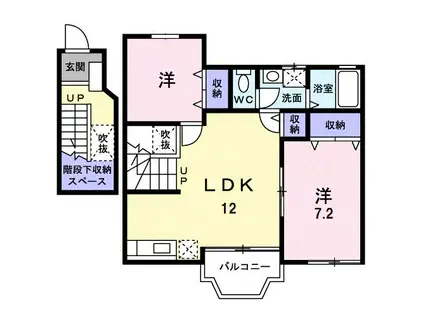 ヴェルドミールII(2LDK/2階)の間取り写真