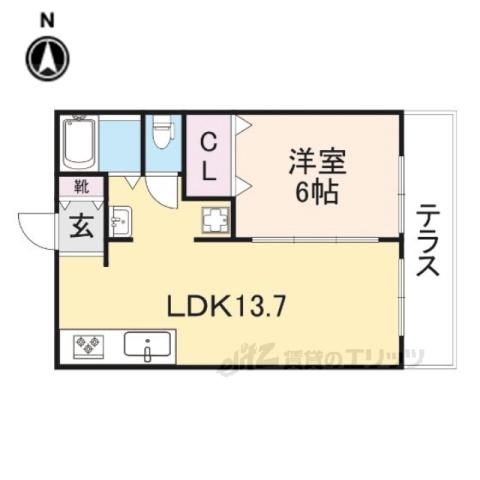 船橋吉野マンション(1LDK/1階)の間取り写真