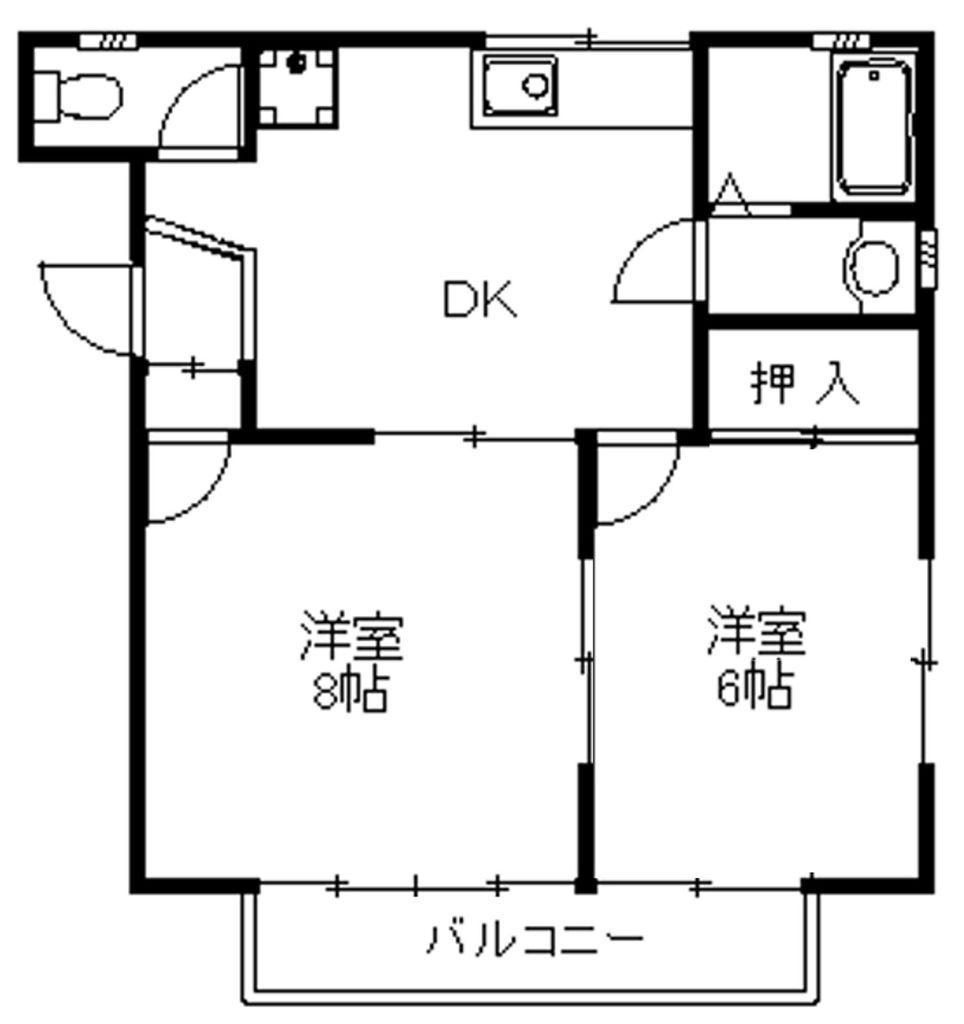 ルミネスYSD(2DK/2階)の間取り写真