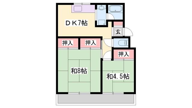 野口マンション(2DK/2階)の間取り写真