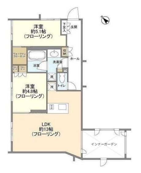 ポラスト代々木(2LDK/1階)の間取り写真