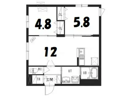 シティプレミア白石(2LDK/3階)の間取り写真