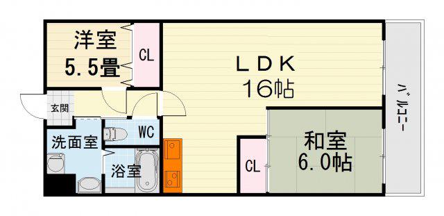 プランドール(2LDK/4階)の間取り写真