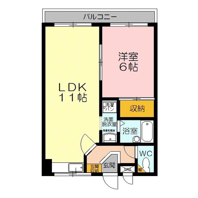 ベルセ・モリヴァA棟(1LDK/2階)の間取り写真