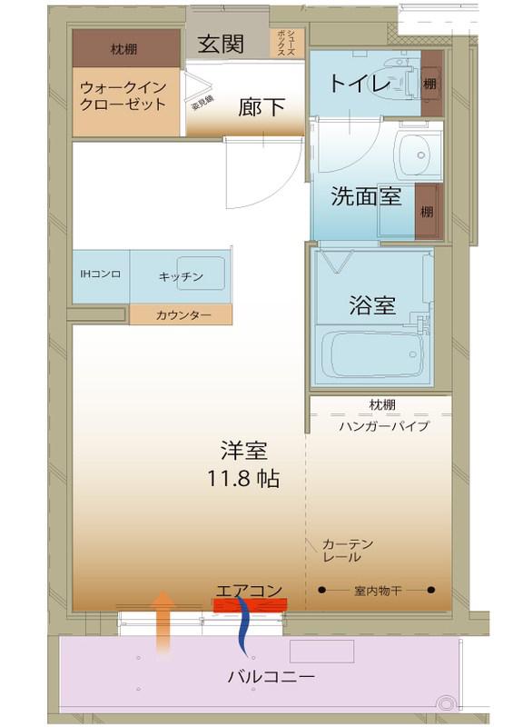 GARDEN COURT YASU(ワンルーム/2階)の間取り写真