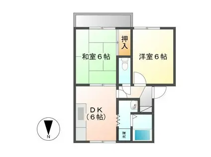 ファミール松が丘(2DK/1階)の間取り写真