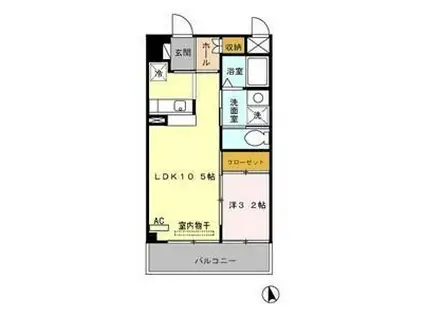 カーサコモダ新舞子B(1LDK/2階)の間取り写真