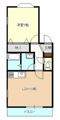遠州鉄道 曳馬駅 徒歩13分 2階建 築31年(1LDK/2階)の間取り写真