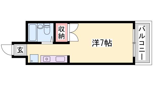 ロッキーコート広畑(1K/6階)の間取り写真
