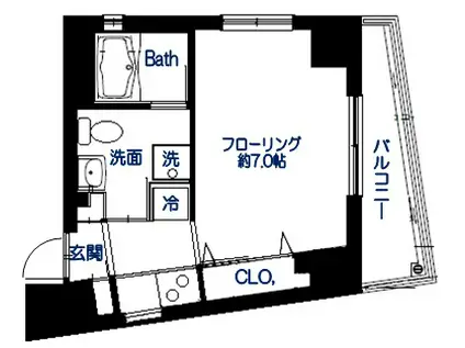 フラン中野(1K/6階)の間取り写真