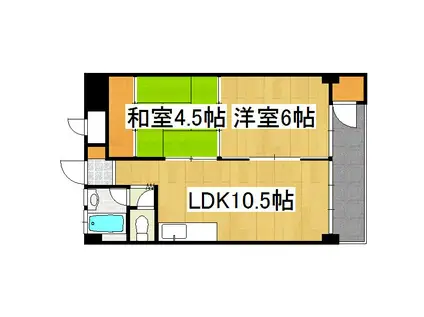 サンバード明和(2LDK/1階)の間取り写真