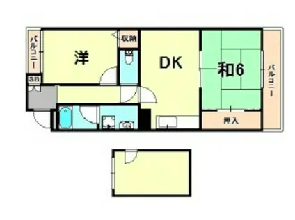 甲子園ハイツ(2DK/2階)の間取り写真