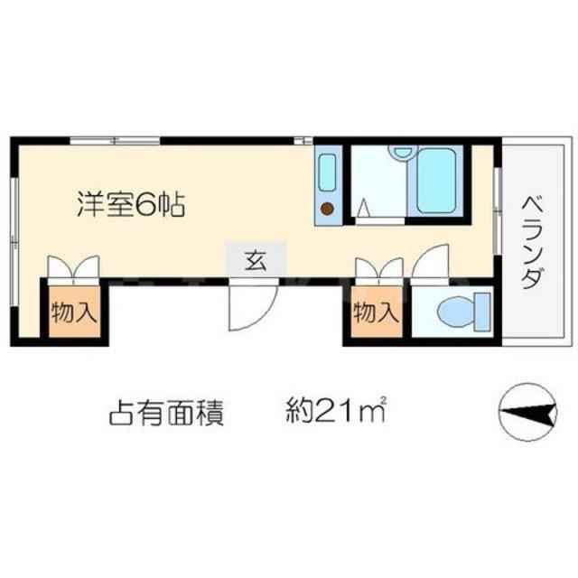 ラカサカンタール(ワンルーム/2階)の間取り写真