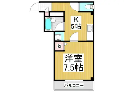 ダリヤビル(1K/2階)の間取り写真