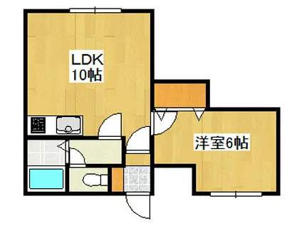 ホワイトハウスI(1LDK/1階)の間取り写真