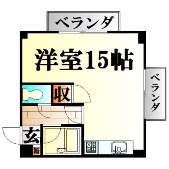 ハーシオンフルタII(ワンルーム/3階)の間取り写真