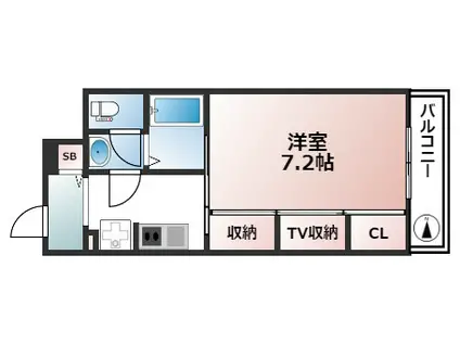 リブリ江坂(1K/3階)の間取り写真