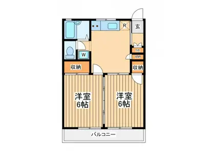 メゾンケー(2DK/1階)の間取り写真