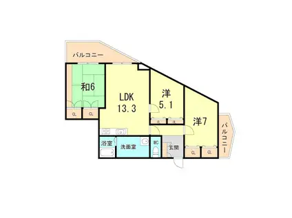 グランドシャトー西明石(3LDK/3階)の間取り写真