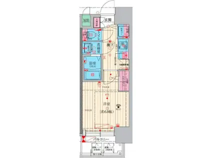 ファーストフィオーレ神戸スペラーレ(1K/8階)の間取り写真