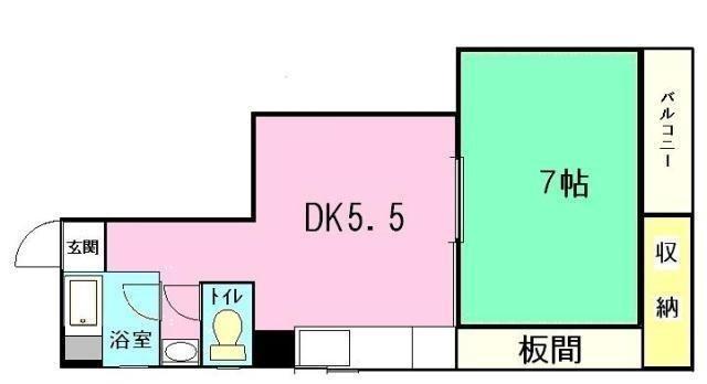 尾世ビル(1DK/3階)の間取り写真