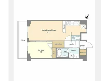 アソシエール大倉山(1LDK/5階)の間取り写真