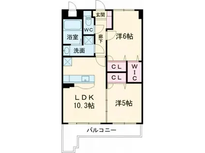 リ・エミネンス(2LDK/3階)の間取り写真