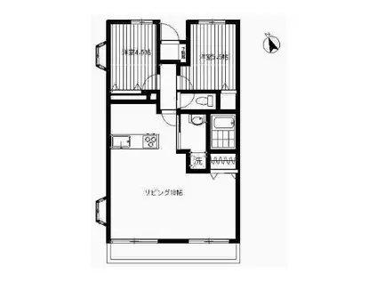 ポローニア指扇(2LDK/2階)の間取り写真