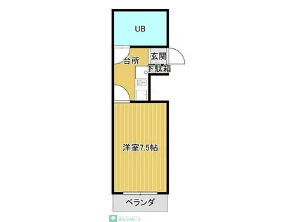 シテラ元住吉II(1K/2階)の間取り写真