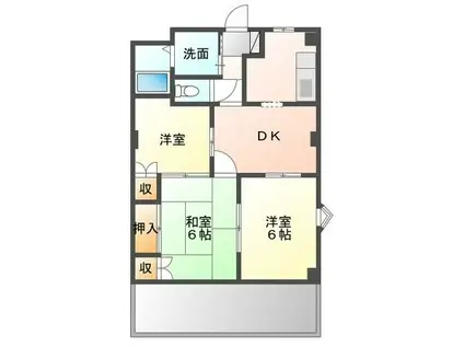 フォレスト高間(3DK/1階)の間取り写真