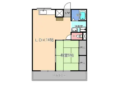 メゾン・ド・外池(2DK/1階)の間取り写真