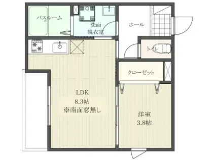 アステラス北仙台 弐番館(1LDK/2階)の間取り写真