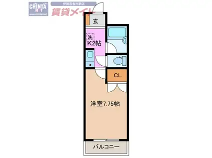 グランヒルズ(1K/1階)の間取り写真