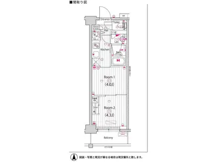 ガーラ・グランディ川崎西口(2K/3階)の間取り写真